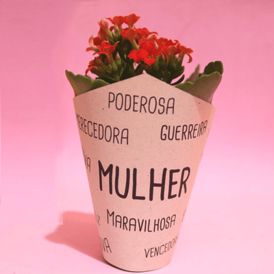 Lembrancinhas Dia da Mulher com vasinho de flores