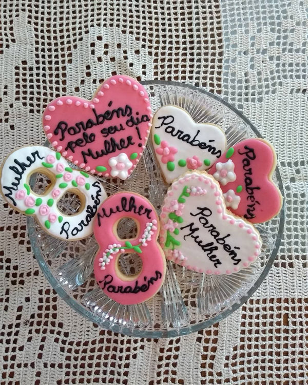Ideias de biscoitos decorados para o Dia da Mulher